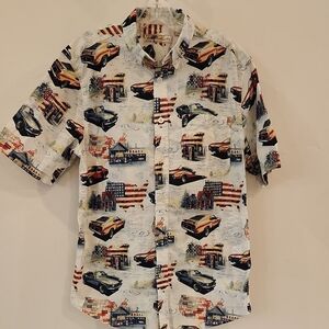 Joe Marlin Men's Classic Car Print Shirt